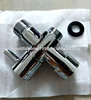 Bidet Solid Brass Metal T-adapter with Shut-off Valve, 3-way Tee Connector for Handheld Bidet 7/8" and 1/2"
