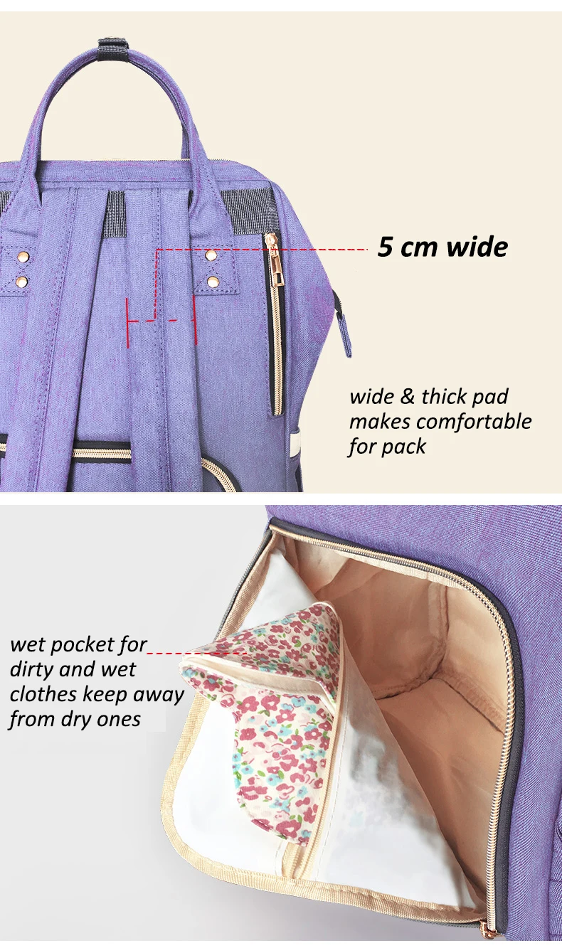 mochila para bebe land bolsa bebe daiper bag mama bag baby mom sac a langer bebe Multifunctional fashion diaper bag backpack