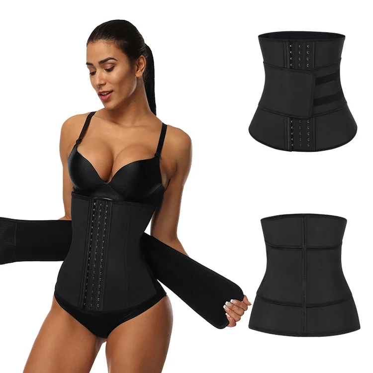 

Lover Beauty Black Big Size Body Shaper Latex Waist Shaper 7 Steel Bones Women Body Shaper, As shown