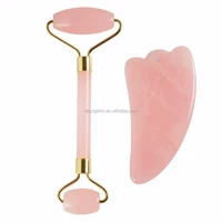 

wholesale facial rose quartz jade roller guasha scrapping massage tool for skin care