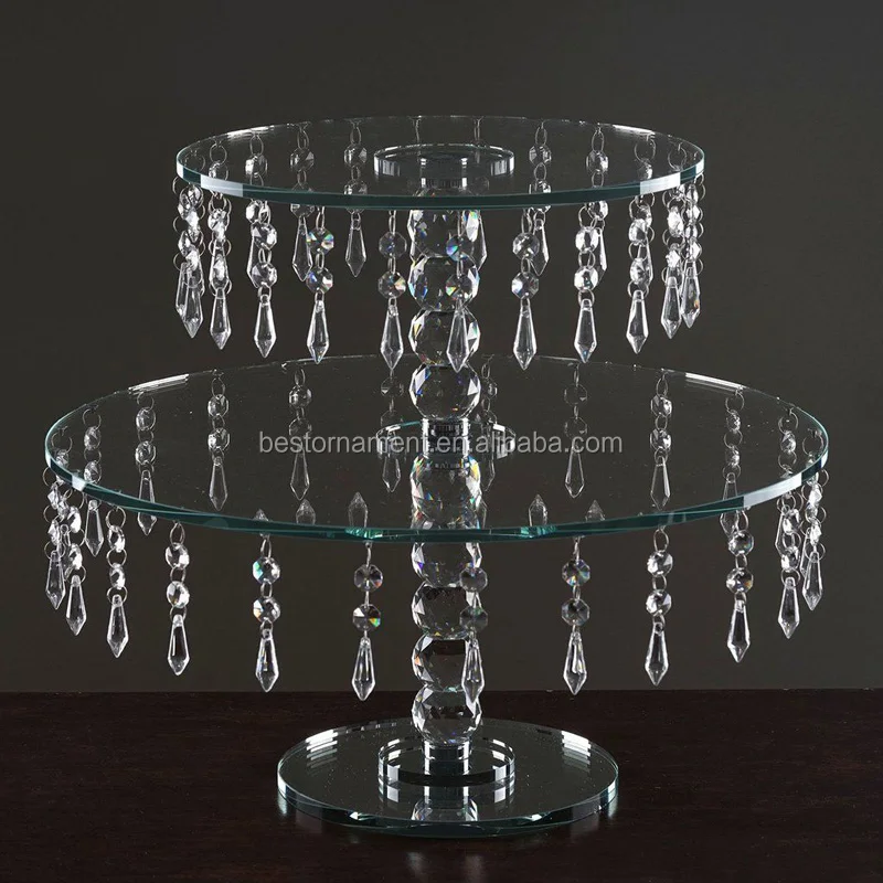 16" Handcrafted Round Crystal Chandelier Style Wedding Cake Stand Buy