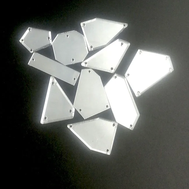 Flat back acrylic sew on mirrors for dance dress