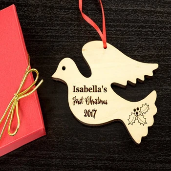 Personalized dove christmas ornaments