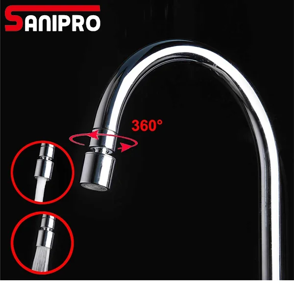 
SANIPRO New 2-Flow Aerator 360 Degree water saving devicet/Kitchen Faucet Tap Adapter Device Kitchen or Bathroom Fitting 