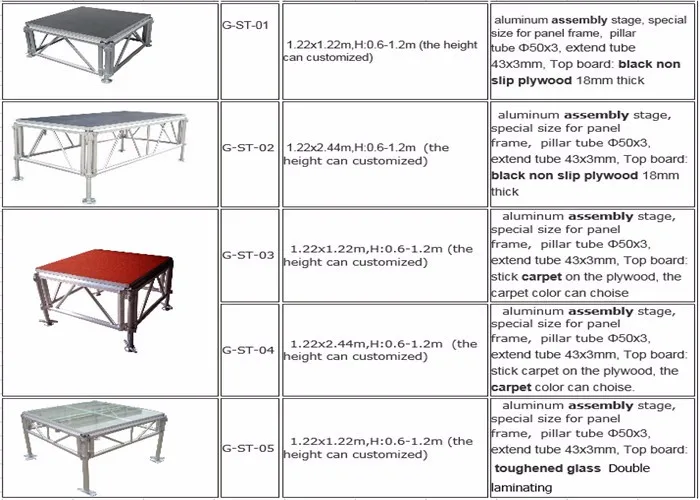 Adjustable Height Indoor Concert Stage For Sale Buy Concert Stage