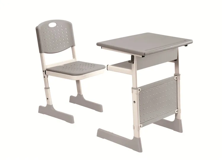 China Height Adjustable Attached School Desk And Chair Buy Height