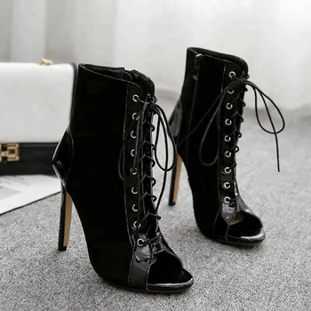 lace up heels leather