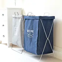 

Linen Collapsible Washing Dirty Clothes Storage Sorter Large Laundry Basket