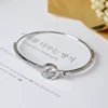 Sweet student Bracelet all-match sparkling Crystal round zirconBracelet link bangle gift bangle Charming crystal Bangle