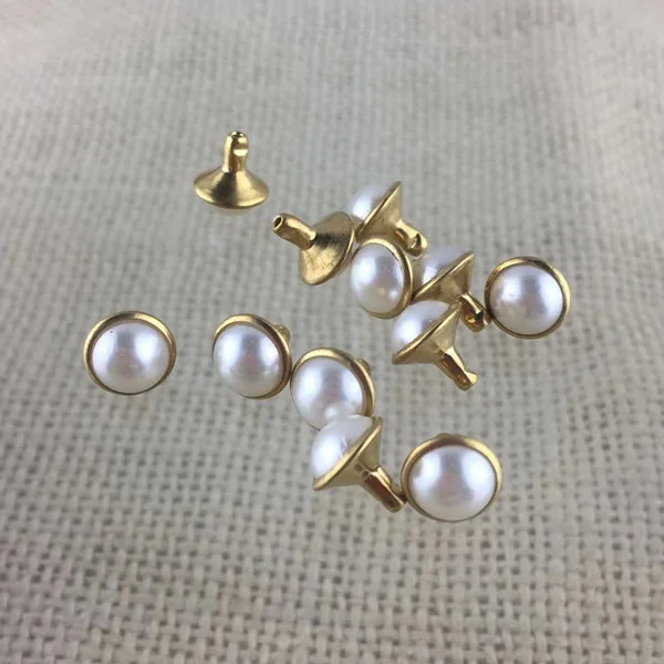 Fashion Garment Accessory 8mm Metal Jeans Rivet With Pearl Beads For Lady Clothing Buy Jeans