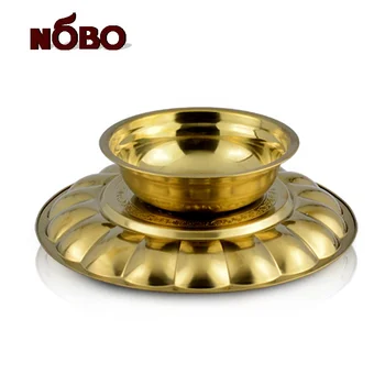 Nobo Wedding Decoration Round Indian Metal Wedding Tray With Stand