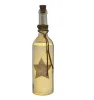 Glass bottle LED lantern with rope and cork handle for home decoration