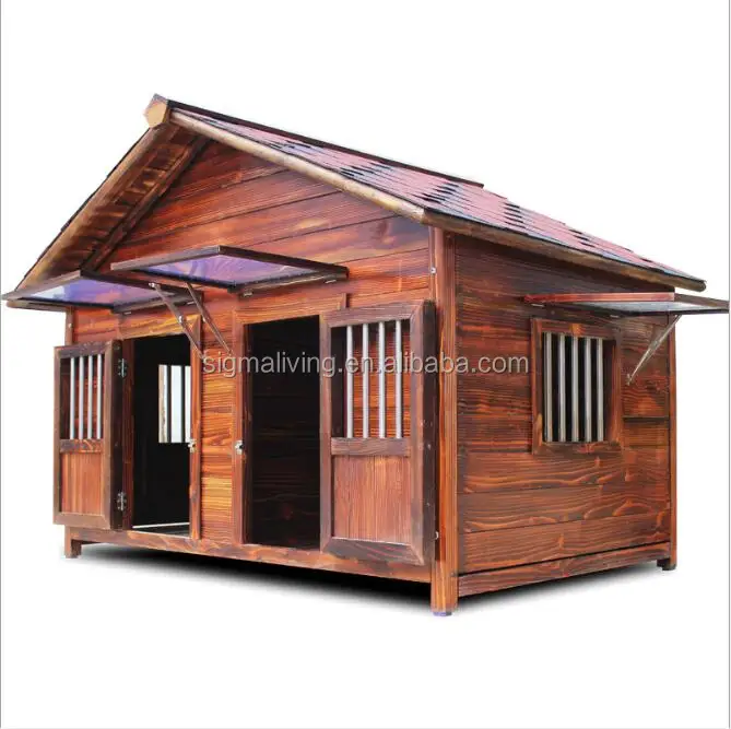 Double Door Solid Wood Dog House Outdoor Waterproof Medium And Large Animal House - Buy Dog Housepet Supplieshousecage Product On Alibabacom