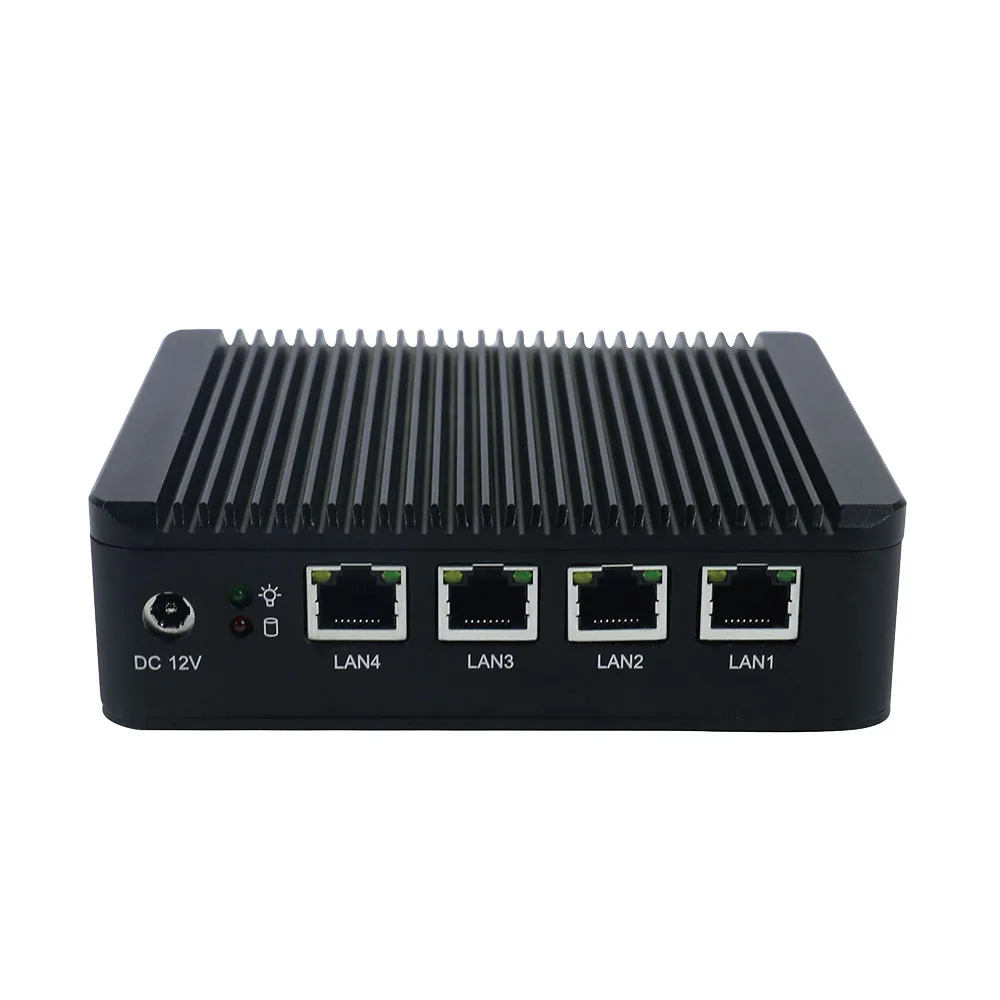 Yanling Hot sale Intel Atom E3845 Quad Core Mini PC Server 4 Ethernet Pfsense Firewall Router With SIM Slot