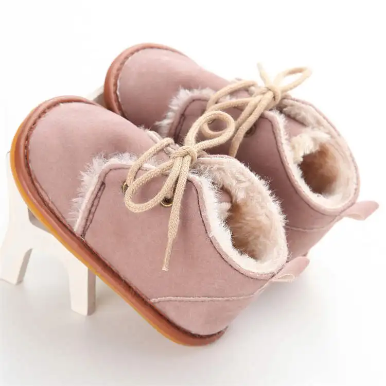 

Rubber sole winter warm cotton Lace-up 0-2 years boy girl prewalker baby girl boots, 11 colors