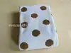 50CI96 baby blanket 100%polyester micro feather yarn polka dot knit blanket blue ground brown dot blanket