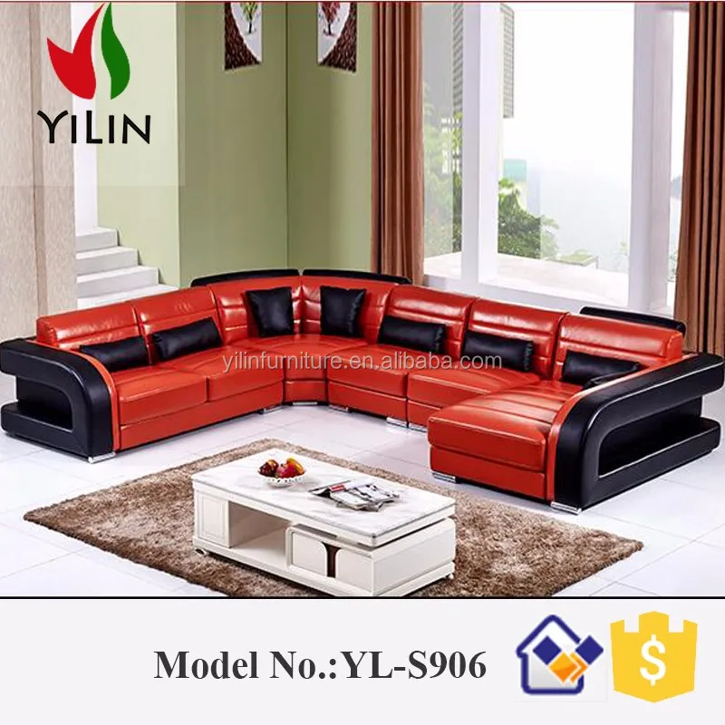 China Quality Supplier Big Lots Furniture Leather Corner Sofa S906