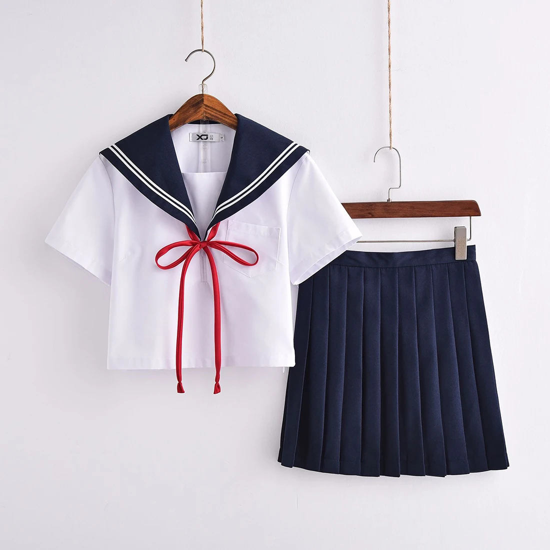 Costume Play Nylon Blue And White Solid Color Sexy Japanese School Girl ...
