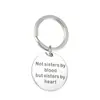 Best Sisters Friend Gifts Not Sisters by Blood But Sisters by Heart Keychain Pendant Key Ring Charm Friendship Gift for BFF,Best