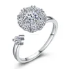 Adjustable 925 silver ring Fancy amazing swing Rotatable Ring