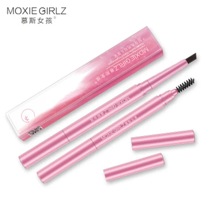 

OEM light makeup natural double-end eyebrow pencil waterproof sweatproof lasting makeup best eyebrow pencil, 4 colors