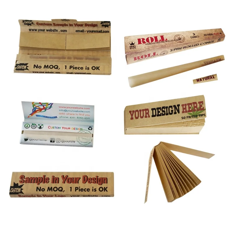 
Pre-rolled CONE Personalized Natural Organic gum unbleached hemp smoking Rolling paper custom 