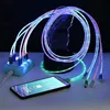 Mobile Phone Use charging cable Luminous data line MP3 / MP4 Player Use and Micro-USB USB Type retractable light cable for phone