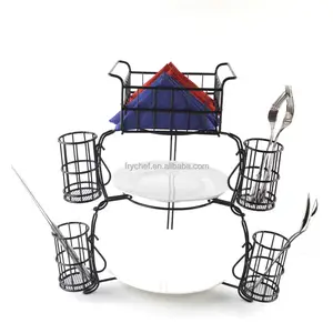 Image of Metal Buffet Caddy Dispaly Rack Serving Set
