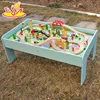 wholesale new design best children wooden kids train table for sale W04C071