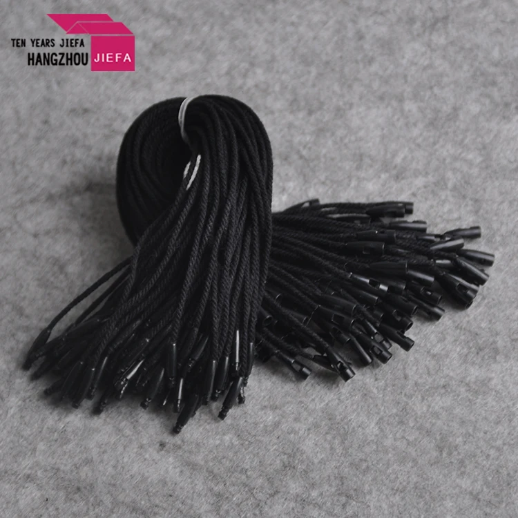 

Wholesale plastic bullet seal tag cord custom plastic cotton string hang tag seal cord for labels, Pantone color