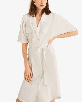 silk white shirt dress