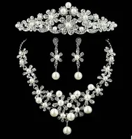 

Hot Sale Fashion Wedding Jewelry Crystal Crown Earrings Necklace Bridal Jewelry Set