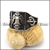 Animate Life Jewelry Silver Flying Singing Bird Square Signet Ring with Musical Note Pattern