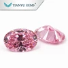 Gemstone Wuzhou Gems Wholesale Oval Brilliant Faceted Cubic Zirconia Pink Diamond