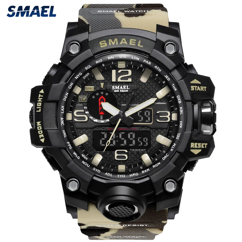 

Support custom watches manufacturer SL1545MC camouflage analog digital watch