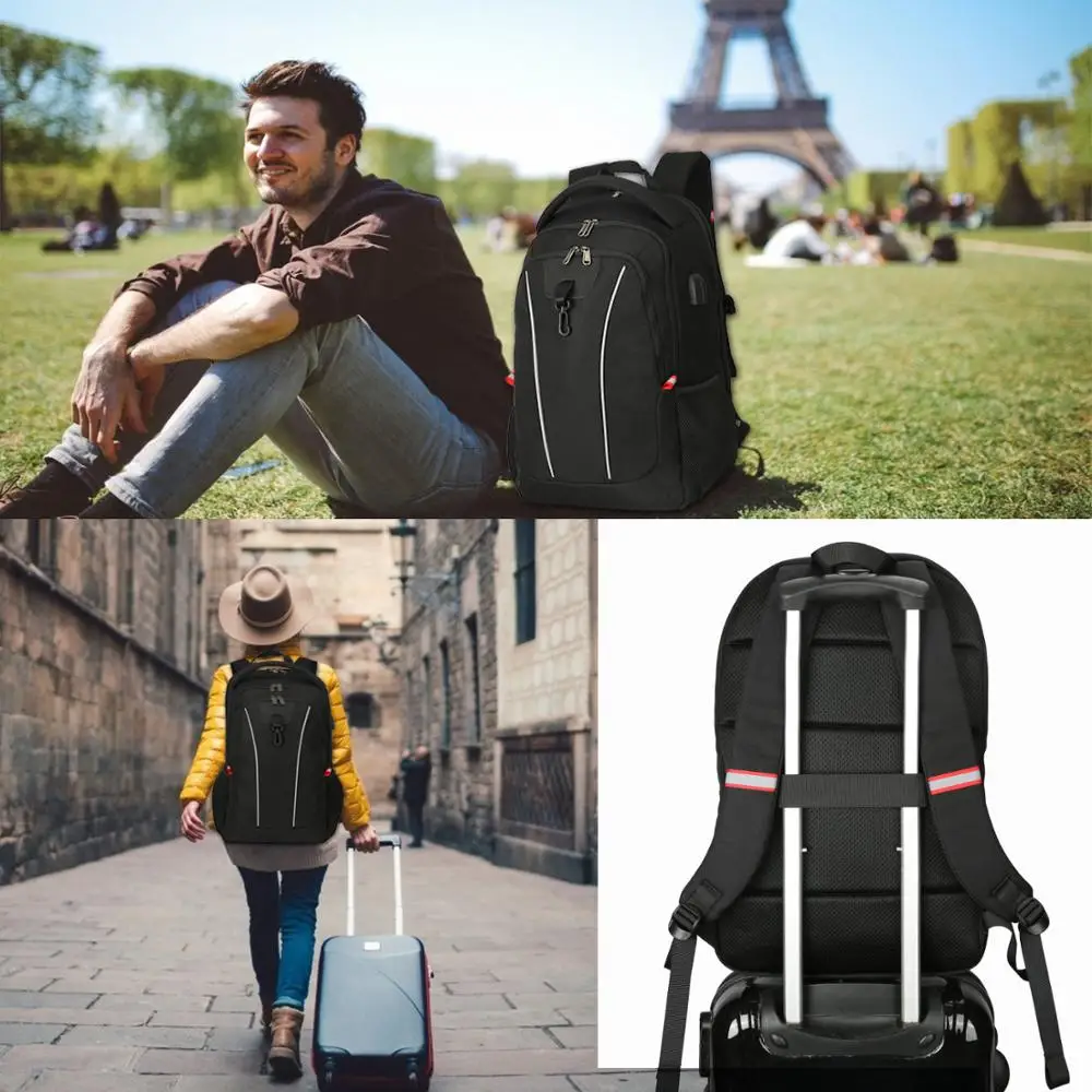 
2019 hot selling multifunctional oxford fabric men sports travel password USB men backpack bag 