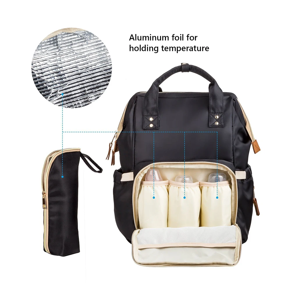 Factory wholesale fashion mummy bag waterproof nylon diaper bag backpack