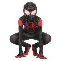 

2019 Kids Spiderman Costume New Spider-Man Spider-Verse Miles Morales Cosplay Costume Zentai Suit Halloween Costume For Kids