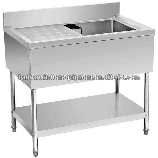 Restaurant Stainless Steel Food Work Prep Table With Sink On Right Side