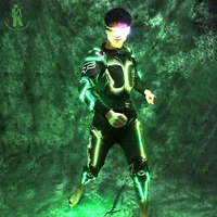 

High Quality LED Lighting Suit Armor Tron Legacy Luminescent Clothes With Glasses Gloves Kneecap For Night Club Stage Party Show