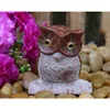 Red Granite Mini Stone Owl Ornament Statue