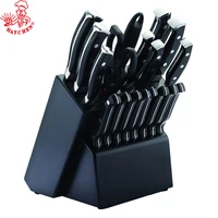 

AH01 19pcs stainless steel ABS handle wooden block kitchen knife set