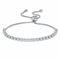 

Fashion 3mm round CZ crystal adjustable tennis bracelet women