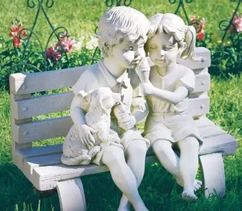 Garden Statues Children On Bench Sculpture Buy Garden