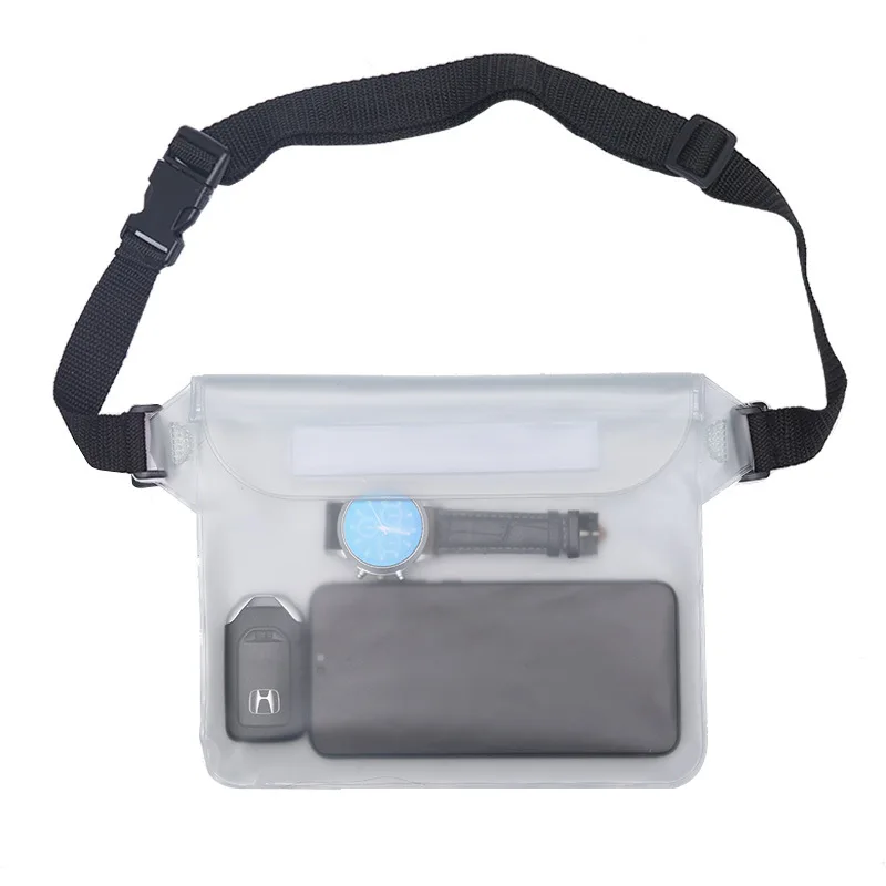 

Clear PVC Transparent Portable Cell Phone Waterproof Beach Fanny Pack Waist bag, Black white pink pvc fanny pack