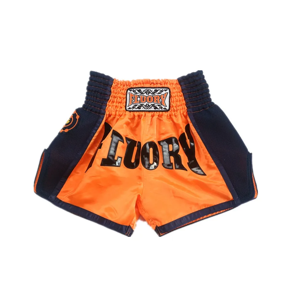 Doodle Dog Orange Print Pattern Muay Thai Boxing Shorts