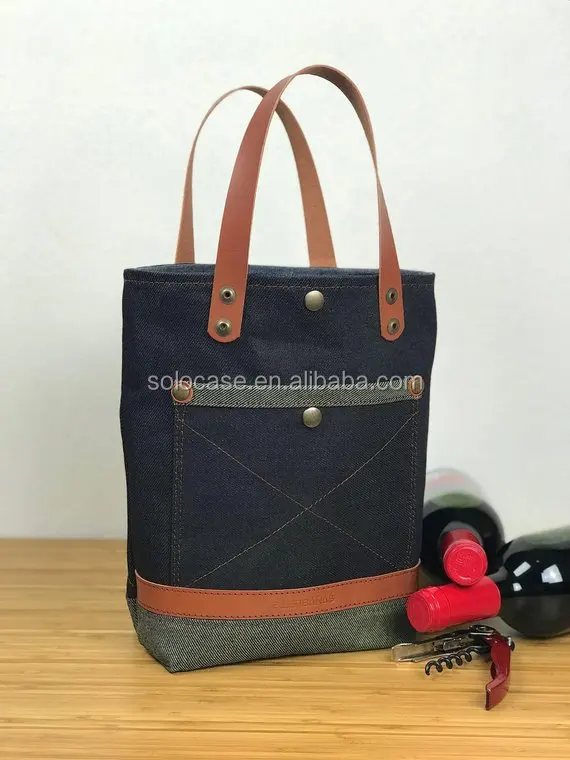 Canvas Wine Carrier 2 Bottle Bag