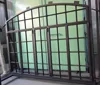 steel windows and doors with tempered glass made of two panels rain, aquatex, clear glass.
