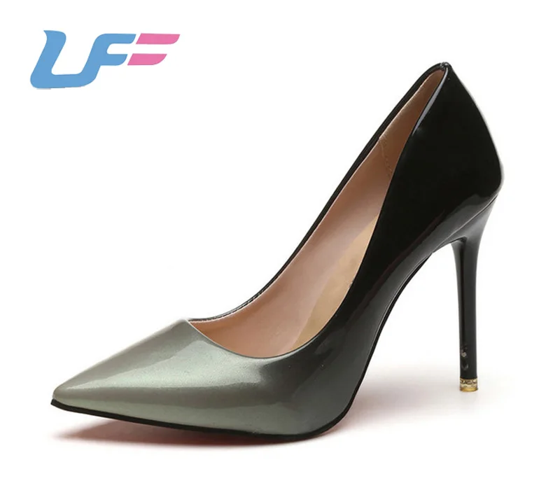 

10CM Women Pointed Stiletto Thin High Heel Wedding Party Dress Pumps Fashion Shoes With Plus Size, Gray/pink/black