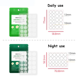 2 Packs BREYLEE Acne Pimple Patch for Day & Night Use Waterproof Hydrocolloid Acne Patch Set for Quick Acne Pimple Healing